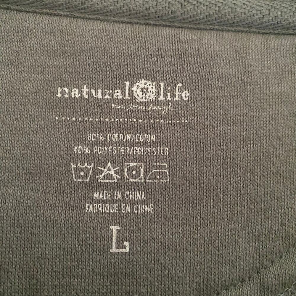 Natural Life Cotton Sweatshirt Green Moose Graphic Womens Size Large - Picture 6 of 6